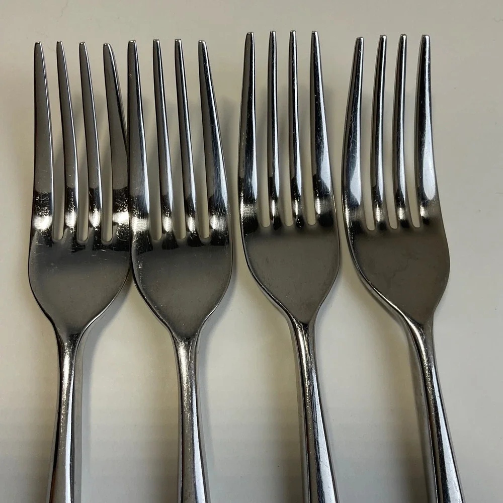 Yamazaki Lerner Float Stainless Steel Salad Forks Set of 4 Silver 7 Inch Modern